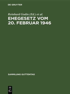cover image of Ehegesetz vom 20. Februar 1946